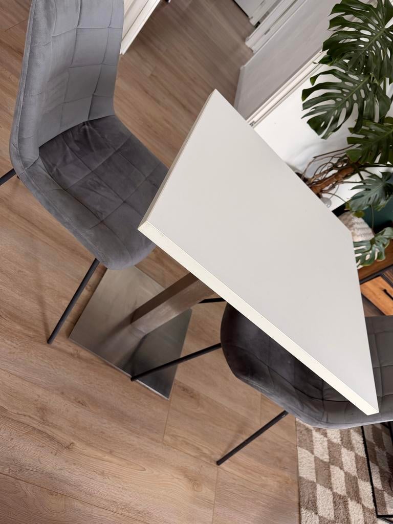 Tafel met 2 stoelen, Ophalen, Gebruikt, 50 tot 100 cm, Vierkant