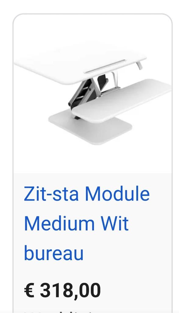 Zit-sta Module Medium Wit bureau, nieuw, Ophalen of Verzenden, Nieuw