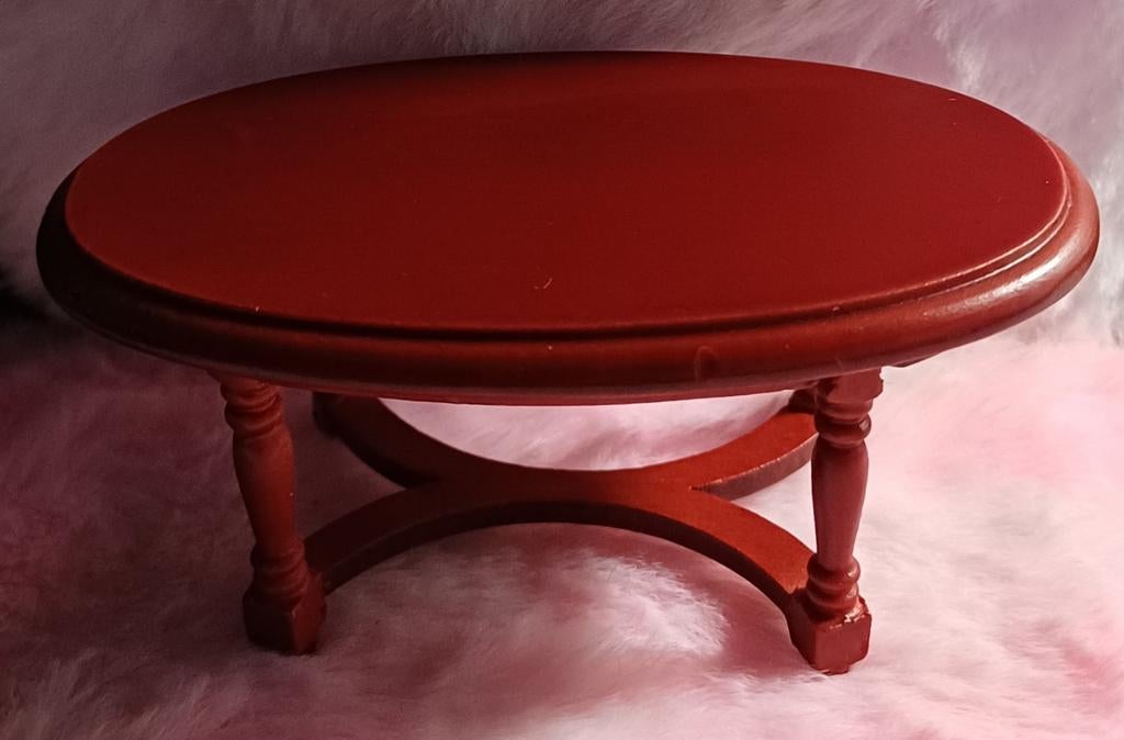 Poppenhuis mahonie tafeltje, Ophalen of Verzenden, Gebruikt, Poppenhuis