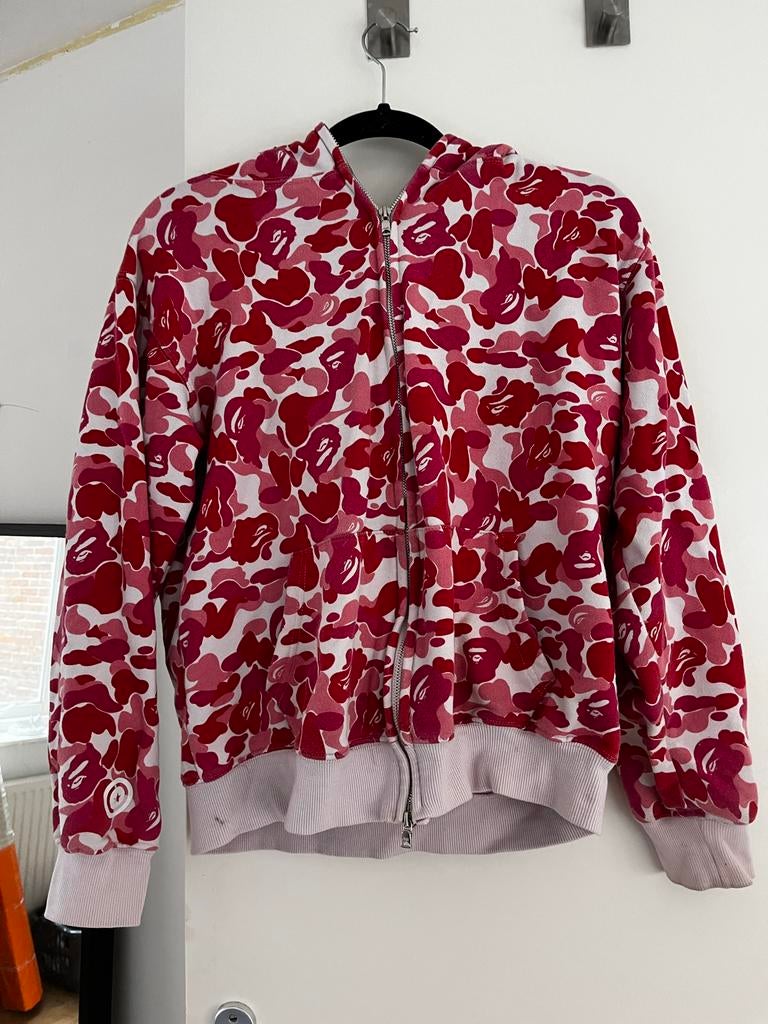 BAPE hoodie roze/rood XL, Kleding | Heren, Ophalen of Verzenden, Gedragen, Maat 56/58 (XL), Roze