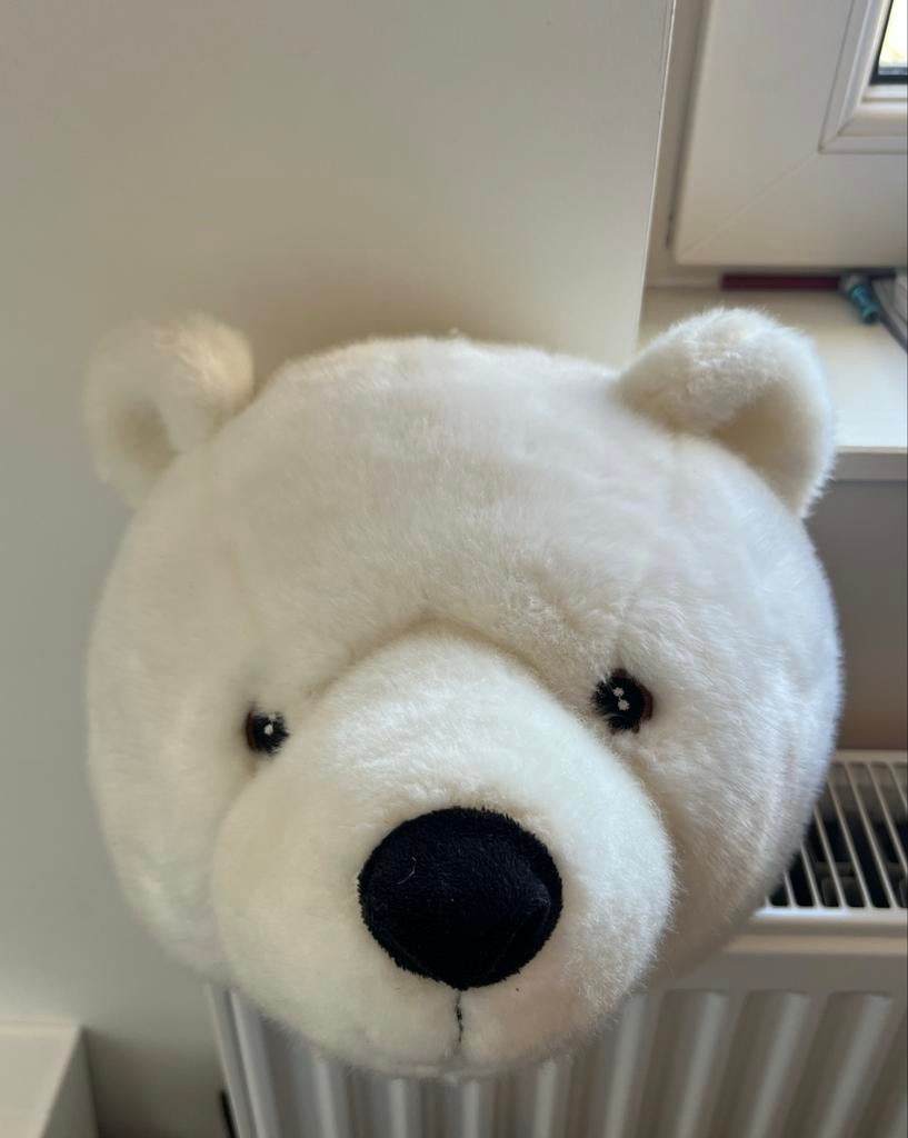 Pluchen ijsberen kop als wanddecoratie, Ophalen of Verzenden, Gebruikt