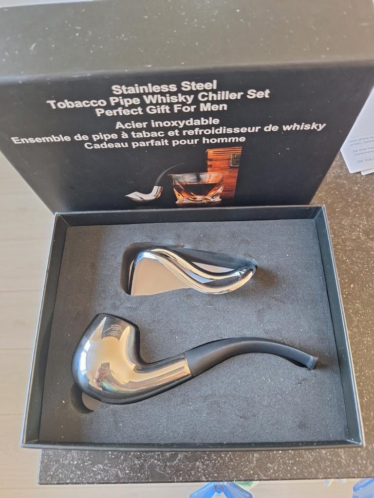 Pijp giftbox Whisky chiller set Stainless steel Nieuw, Verzamelen, Wijnen, Overige gebieden, Overige typen, Nieuw, Ophalen of Verzenden