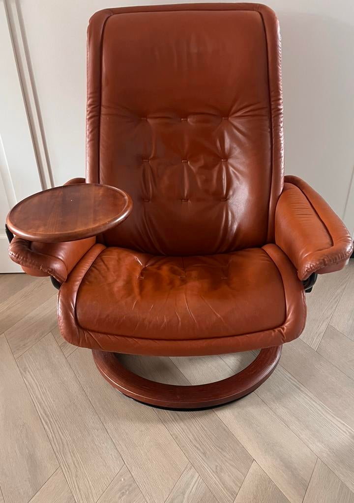 Ekornes Stressless relaxfauteuil, Huis en Inrichting, Fauteuils, Ophalen, Minder dan 75 cm, Leer, Zo goed als nieuw