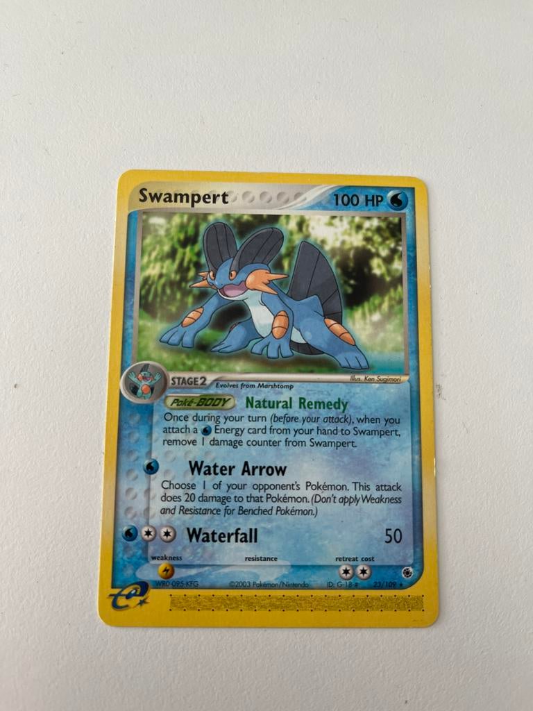 Swampert, Pokémon Kaart, 23/109, Ruby & Sapphire, Ophalen of Verzenden, Zo goed als nieuw, Losse kaart