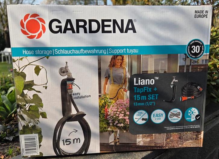 GARDENA Liano TapFix + 15m SET Tuinslang met houder, Tuin en Terras, Tuinslangen, Ophalen of Verzenden