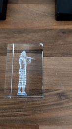 Glazen kubus met 3D-gegraveerde fluitspeler, Ophalen