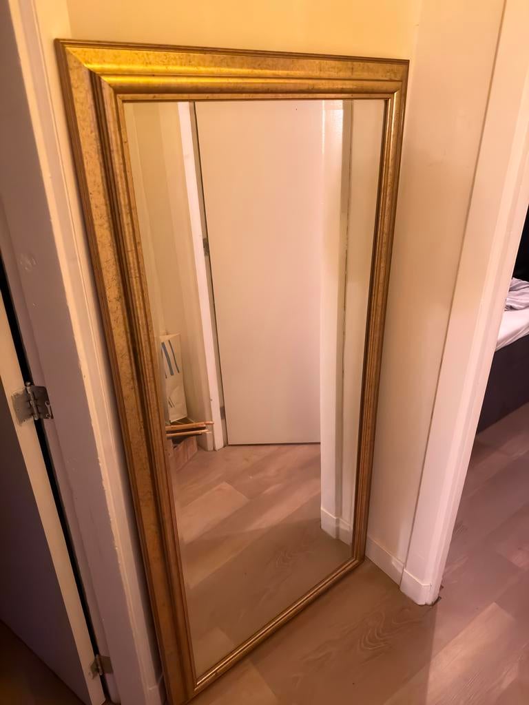 Gouden spiegel 180 x 120 cm, Huis en Inrichting, Woonaccessoires | Spiegels, Ophalen of Verzenden, Zo goed als nieuw, 100 tot 125 cm
