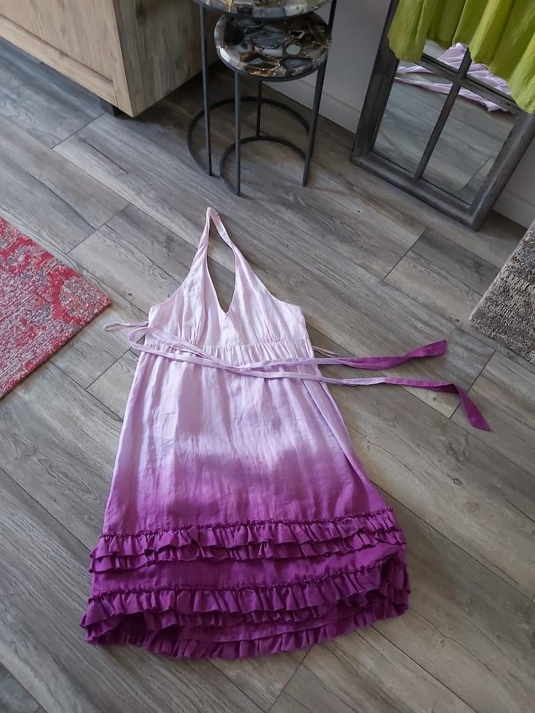 Sprookjes designer linnen jurk gevoerd INC maat 42 44, Kleding | Dames, Verzenden, Maat 42/44 (L), Zo goed als nieuw, Roze
