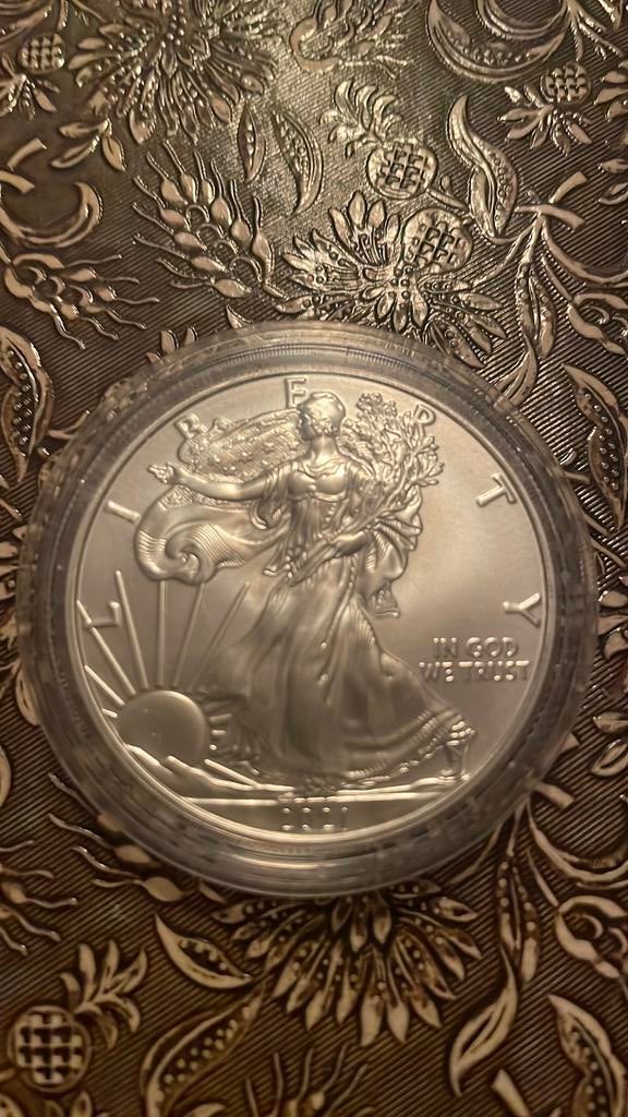 2021 American Silver Eagle 1 oz 31,10gram Zilveren Munt, Ophalen of Verzenden, Noord-Amerika, Losse munt, Zilver
