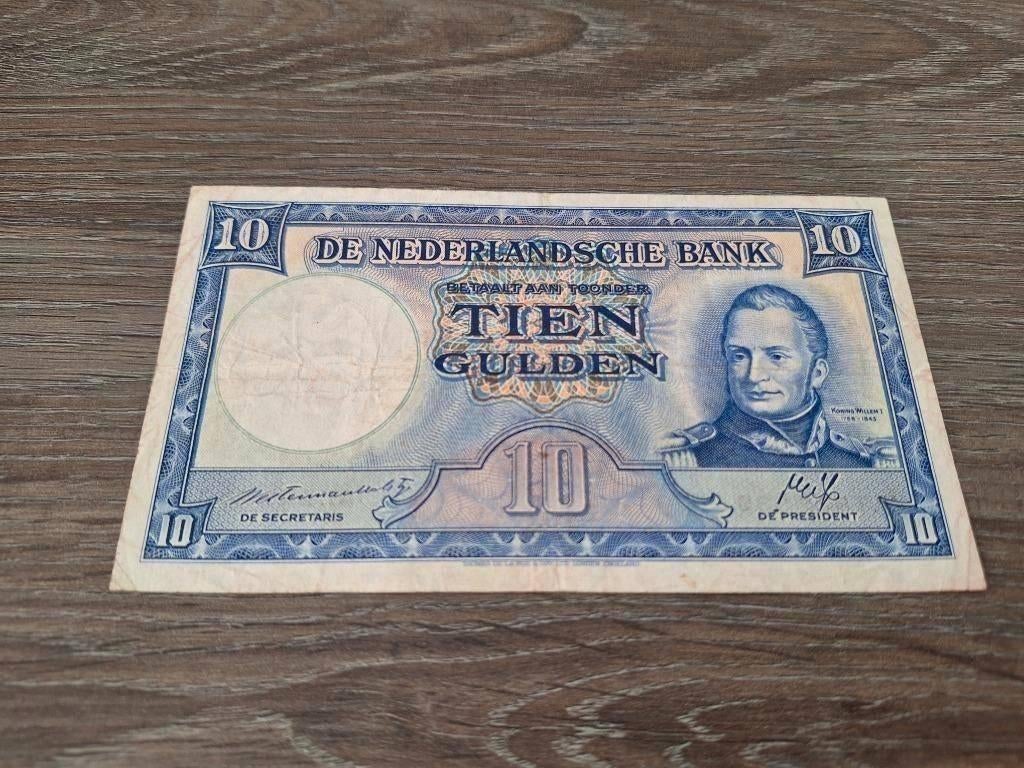 Biljet 10 gulden Willem I / Staatsmijnen, 1945, Postzegels en Munten, Ophalen of Verzenden, 10 gulden