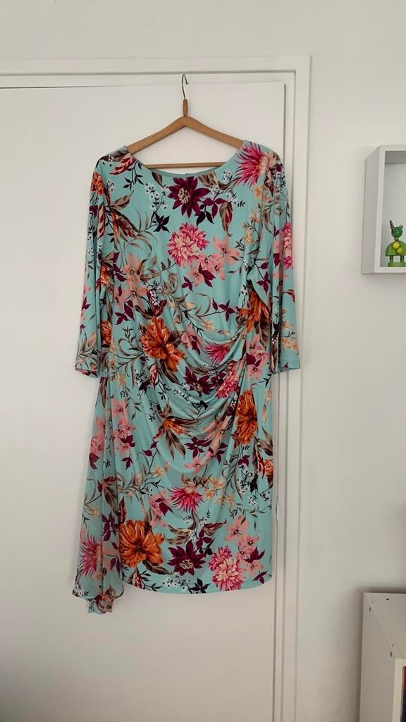 Gina  Bacconi jurk, mt 48, Ophalen of Verzenden, Zo goed als nieuw, Blauw, Jurk