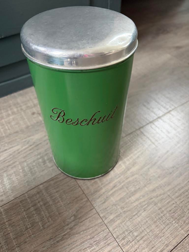 Beschuitbus emaille groen, Ophalen of Verzenden