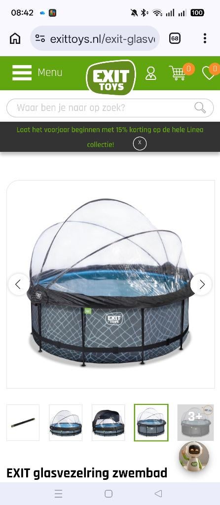 Exit zwembad glasvezel ring koepeltent, Tuin en Terras, Zwembaden, Nieuw, Opzetzwembad, Minder dan 80 cm, Minder dan 200 cm, Rond