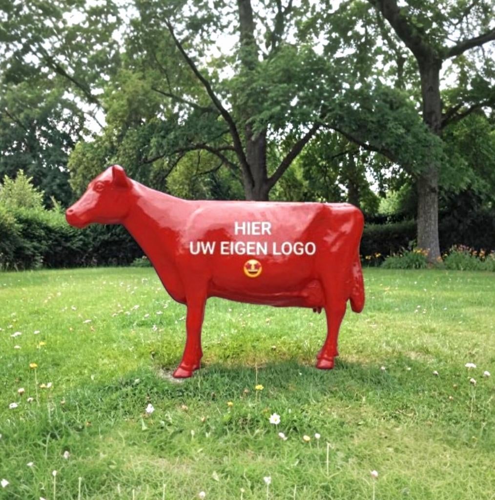 Boerderijdieren beeld, dierenbeeld tuinbeeld koe in de tuin, Ophalen, Nieuw, Kunststof, Dierenbeeld