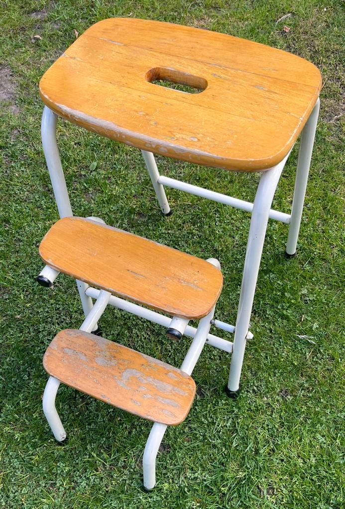 Vintage keukentrapje plantentafeltje opstapje, Ophalen of Verzenden