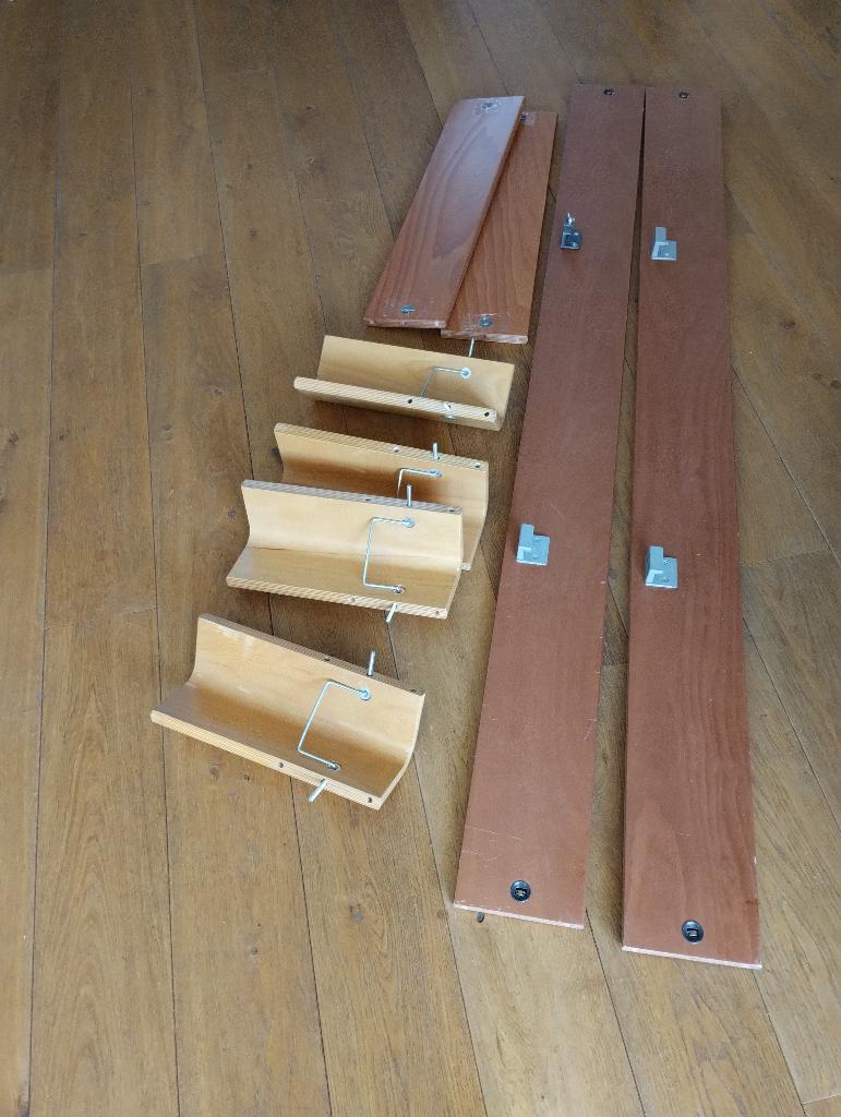 Auping Auronde, eenpersoons 34 cm. hoog 200 x 90 cm (L x B), Ophalen, 90 cm, Eenpersoons, Bruin