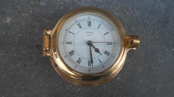 Messing scheepsklok wandklok Aqua-ris Quartz koper, Watersport en Boten, Bootonderdelen, Gebruikt, Overige typen, Zeilboot of Motorboot