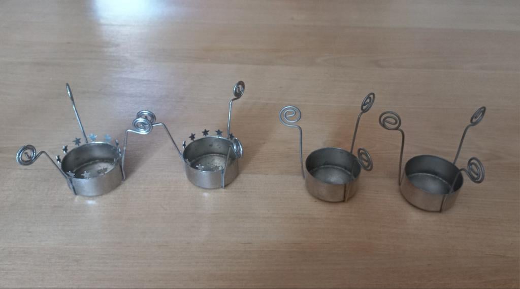 4 waxine houder lichtjes om in een glaasje te hangen., Ophalen of Verzenden, Overige materialen, Minder dan 25 cm