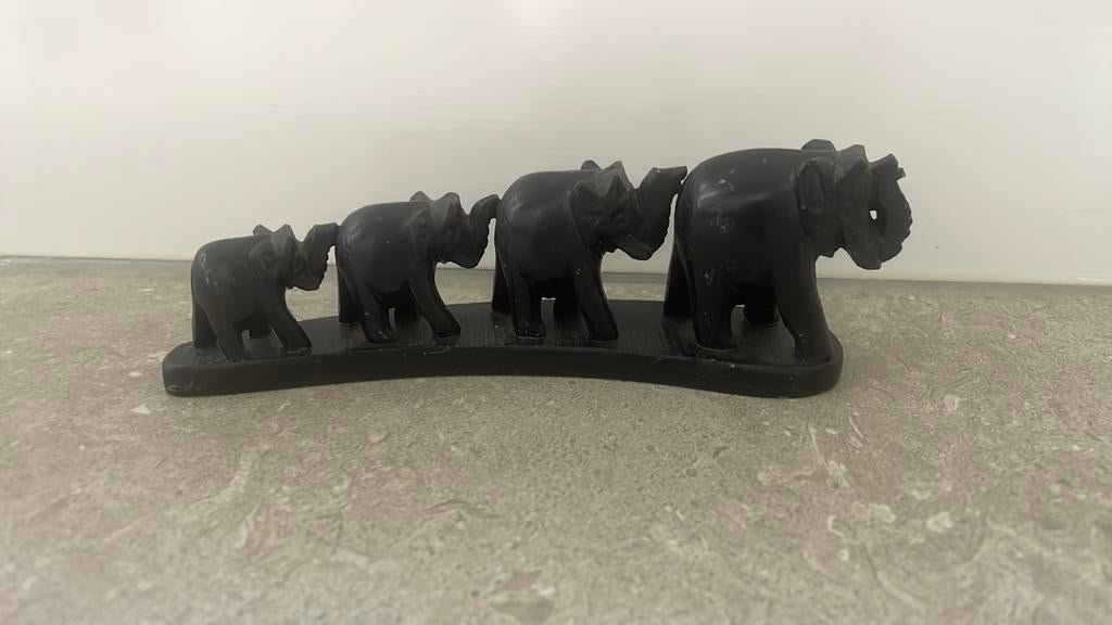 Olifanten familie van ebben hout, Ophalen of Verzenden