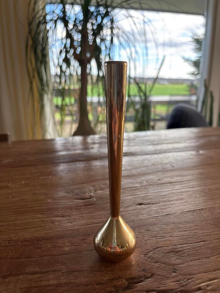 Asmussen Rosen Vase - 24K Goud plating - Made in Denmark, Overige materialen, Geel, Ophalen of Verzenden, Zo goed als nieuw