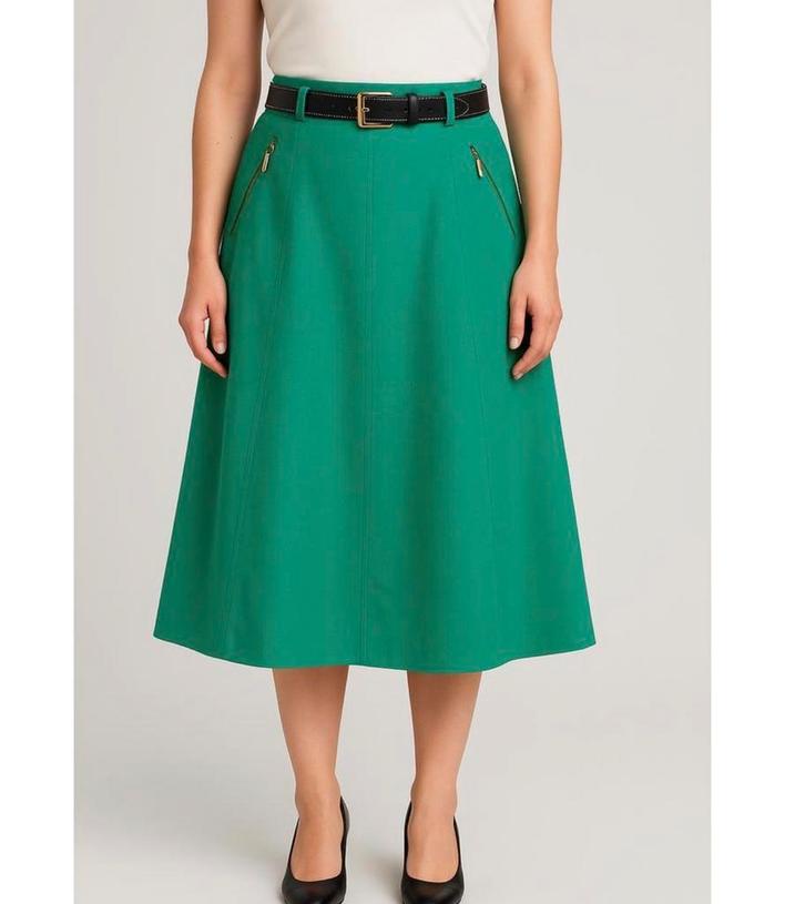 Basler lange rok - groen groene met riem - Nieuw 42 L eu, Kleding | Dames, Rokken, Nieuw, Maat 42/44 (L), Groen, Onder de knie