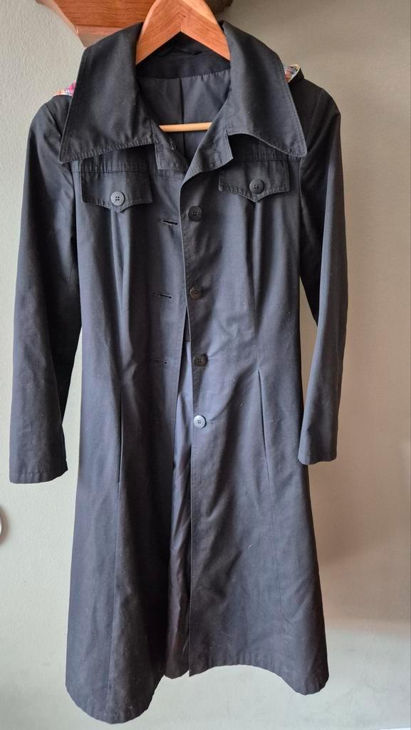 Diolen zgan zwarte trenchcoat mt S peek & cloppenburg, Kleding | Dames, Jassen | Zomer, Zo goed als nieuw, Maat 36 (S), Zwart