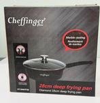 Cheffinger Hapjespan pan met Deksel – 28 cm Zwart – Inductie, Ophalen of Verzenden, H, H, Koekenpan of Braadpan
