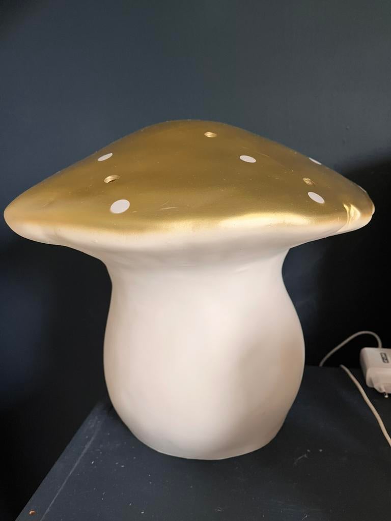 Heico paddenstoel lamp goudkleur, Ophalen of Verzenden, Zo goed als nieuw, Lamp