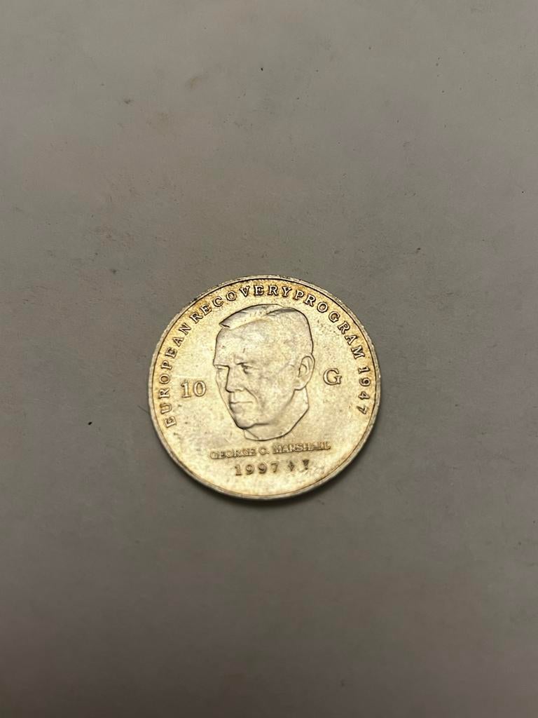 10 Gulden George C. Marshall Zilveren Munt 1997, Postzegels en Munten, Munten | Nederland, Koningin Beatrix, Zilver, Ophalen of Verzenden