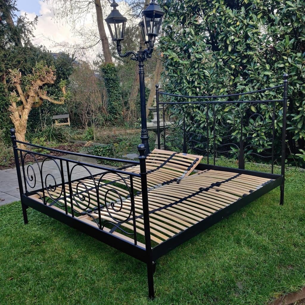 2 persoonsbed met lattenbodem, Antiek en Kunst, Antiek | Meubels | Bedden, Ophalen