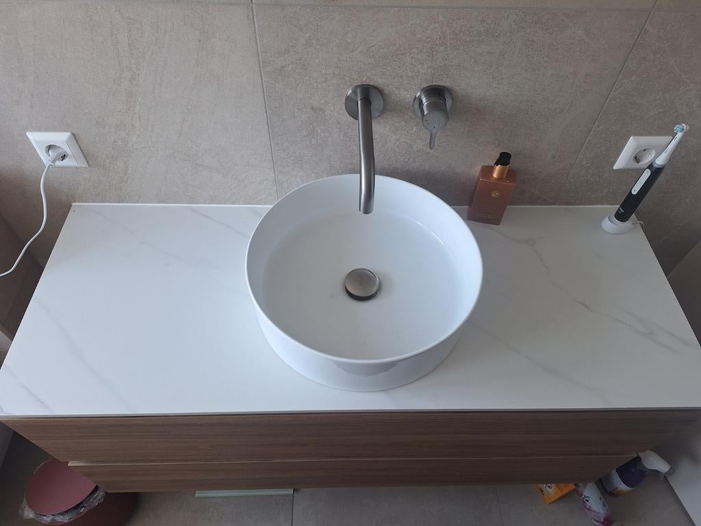 Afdekplaat wastafelmeubel 120x45x1 cm Calacatta mat, Ophalen, 100 tot 150 cm, Overige typen, Nieuw