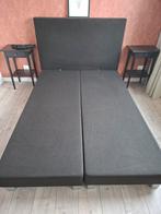 Comfortabel twijfelaar bed met hoofdbord - Zwart/Antraciet, Ophalen, Gebruikt, Zwart, Twijfelaar