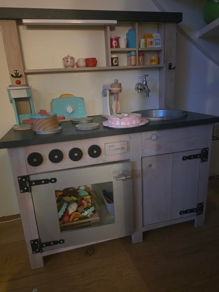 Stijgerhout Speelkeukentje met toebehoren, Ophalen, Gebruikt, Hout, Speelkeuken