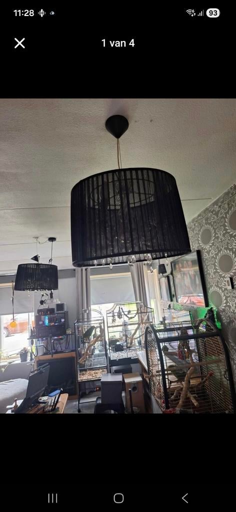 Moderne zwarte hanglampen met kristallen details, Ophalen, Gebruikt, 50 tot 75 cm, Modern, Elegant
