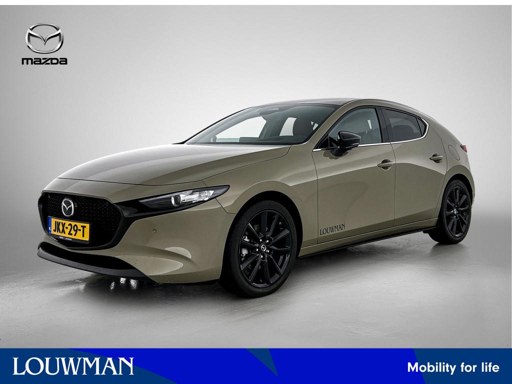 Mazda 3 2.0 e-SkyActiv-X M Hybrid 186 Nagisa / Full options, Auto's, Mazda, Gebruikt, Leder en Stof, Origineel Nederlands, Bedrijf