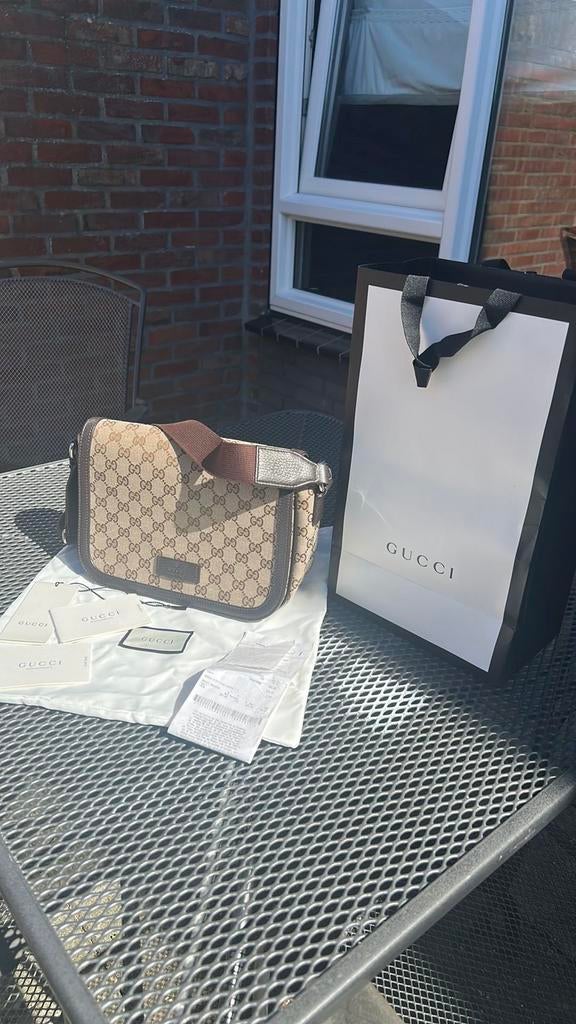Originele  gucci tas Canvas Beige leer, Fietsen en Brommers, Ophalen of Verzenden, Zo goed als nieuw