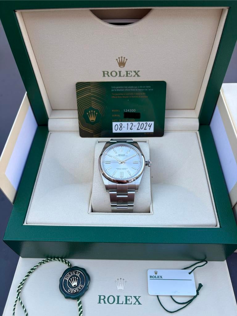Rolex Oyster Perpetual 41- ref. 124300-0001 (perfecte staat), Sieraden, Tassen en Uiterlijk, Ophalen, Staal, Polshorloge, Zo goed als nieuw