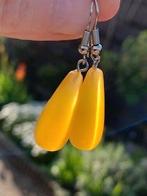 Gele agaat edelsteen oorbellen nieuw, Overige materialen, Hangers, Geel, Nieuw