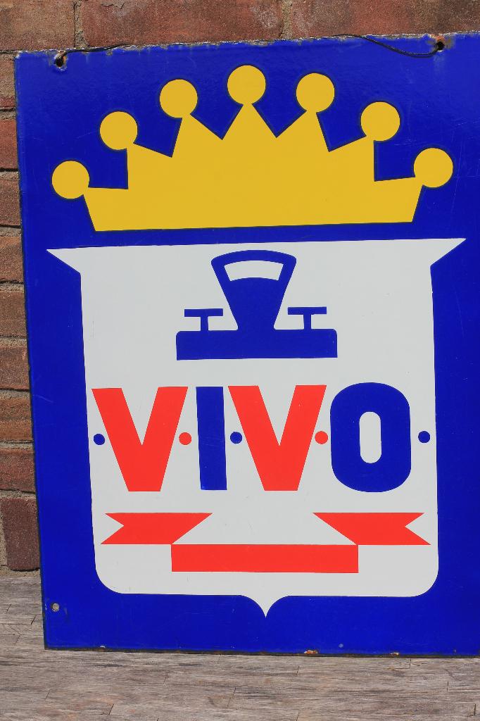 emaille bord VIVO DUBBELZIJDIG GE-EMAILLEERD, Ophalen of Verzenden