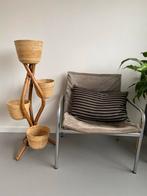 Vintage rotan plantenstandaard 100,5 cm hoog, Ophalen, Gebruikt, Minder dan 60 cm, Binnen