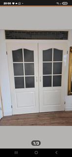 2x Opdekdeur 200x80 cm met glaspanelen, Doe-het-zelf en Verbouw, Deuren en Horren, Gebruikt, 80 tot 100 cm, Binnendeur, Ophalen of Verzenden