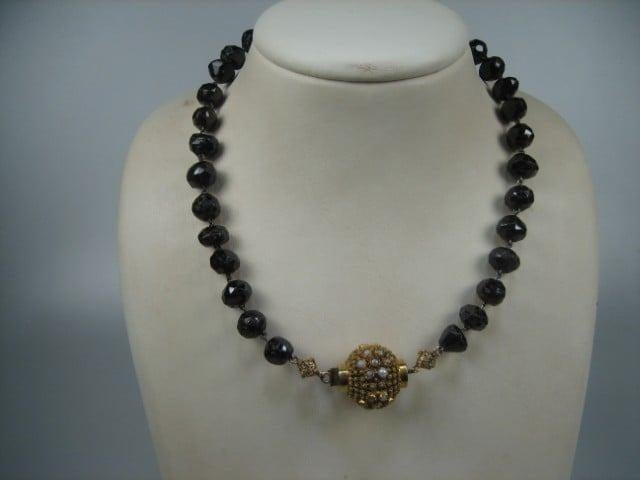 Antiek Granaat collier met gouden sluiting ca. 1880, Verzenden, Goud, Ketting, Met edelsteen