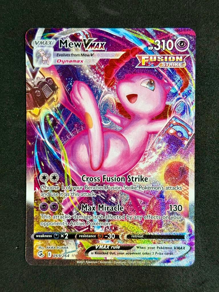 Mew Vmax (FST 269/264) - Fusion Strike, Ophalen of Verzenden, Zo goed als nieuw, Losse kaart, Foil