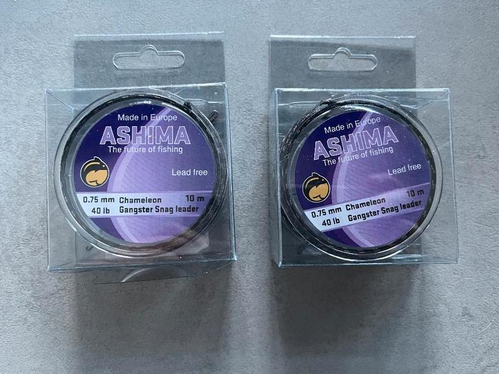 adv 219 / NIEUW set 2 rollen chameleon snag leader ASHIMA, Watersport en Boten, Hengelsport | Karpervissen, Nieuw, Vislijn, Ophalen of Verzenden