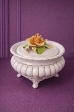 Decoratief Porseleinen Bakje met Roos - Vintage Stijl, Ophalen of Verzenden