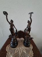 Set van 2 antieke bronzen beeldjes, Ophalen of Verzenden, Gebruikt, Mens
