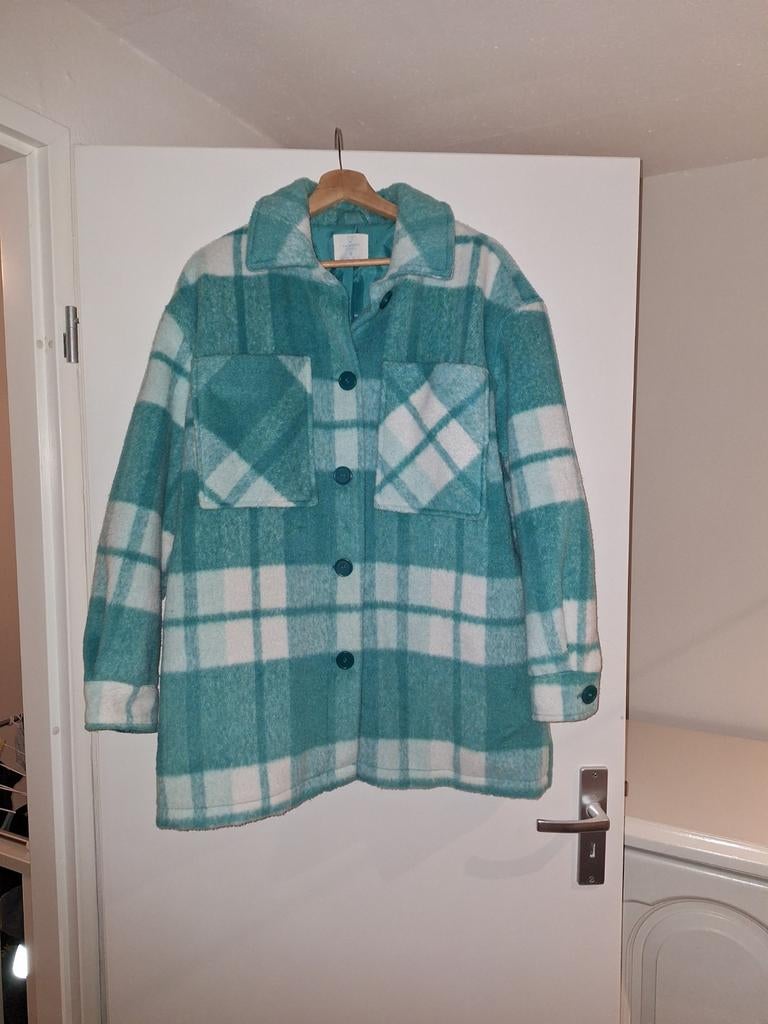 Groen wit geruite jas Primark maat S, Maat 38/40 (M), Primark, Ophalen of Verzenden, Zo goed als nieuw