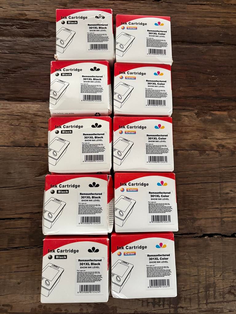 10x Remanufactured 301XL Inktcartridges (5 Zwart, 5 Kleur), Ophalen of Verzenden, Nieuw, Cartridge