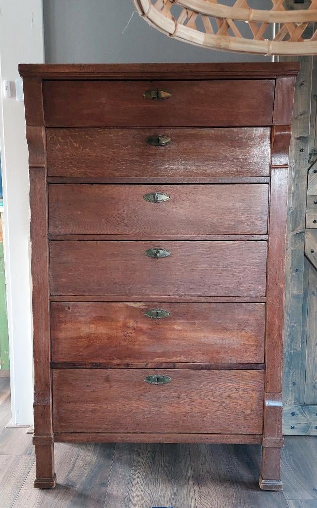 Kast/ladekast, antiek, Huis en Inrichting, Ophalen, Gebruikt, 5 laden of meer, 50 tot 100 cm