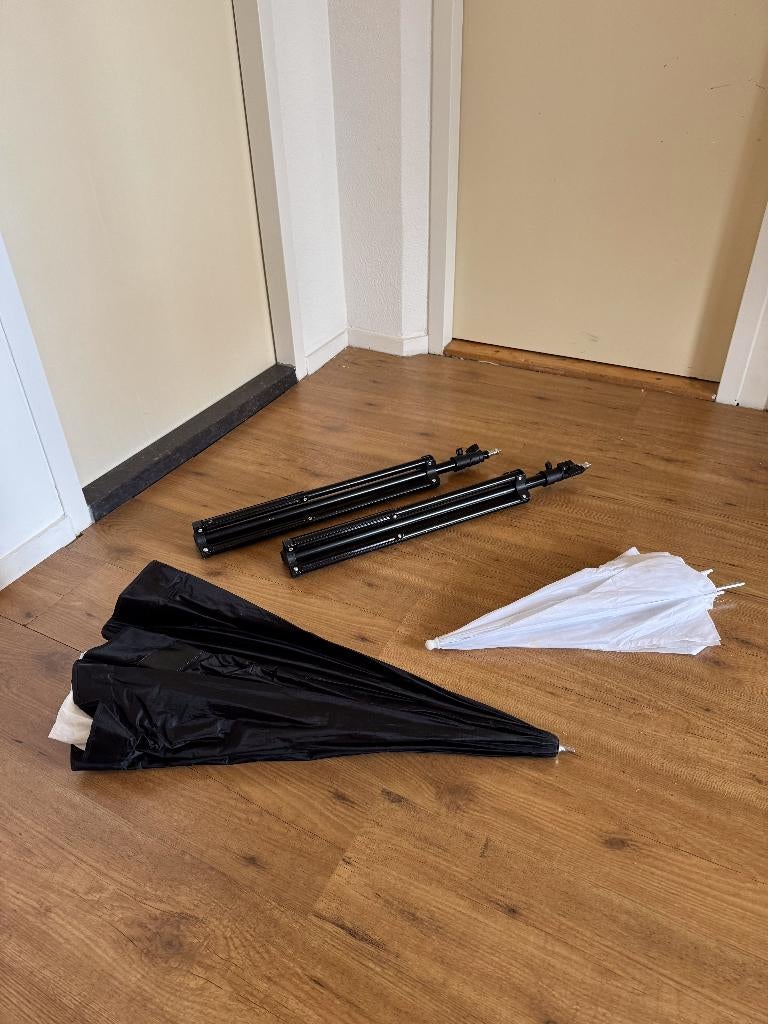 basis accessoires voor studio set voor beginnende fotograaf, Ophalen of Verzenden, Gebruikt, Complete fotostudio